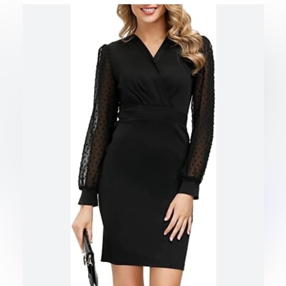 Grace Karin Dresses & Skirts - Grace Karin Elegant Black Wrap Dress Small NWT